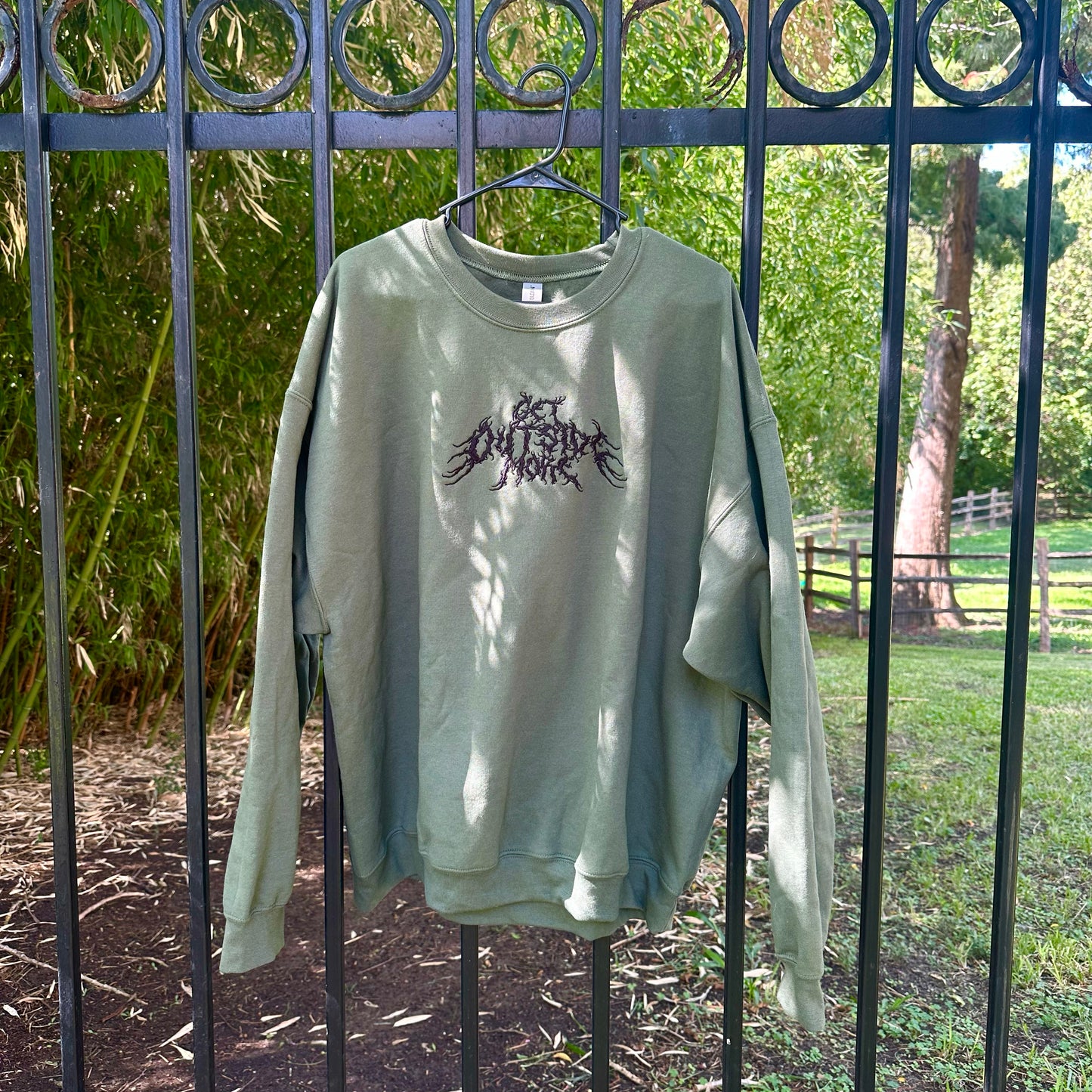 Get Outside More Crewneck Maroon & Olive