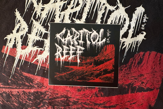 Capitol Reef sticker on a textured background