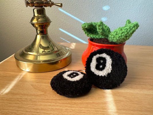 8-Ball Tufted Keychains