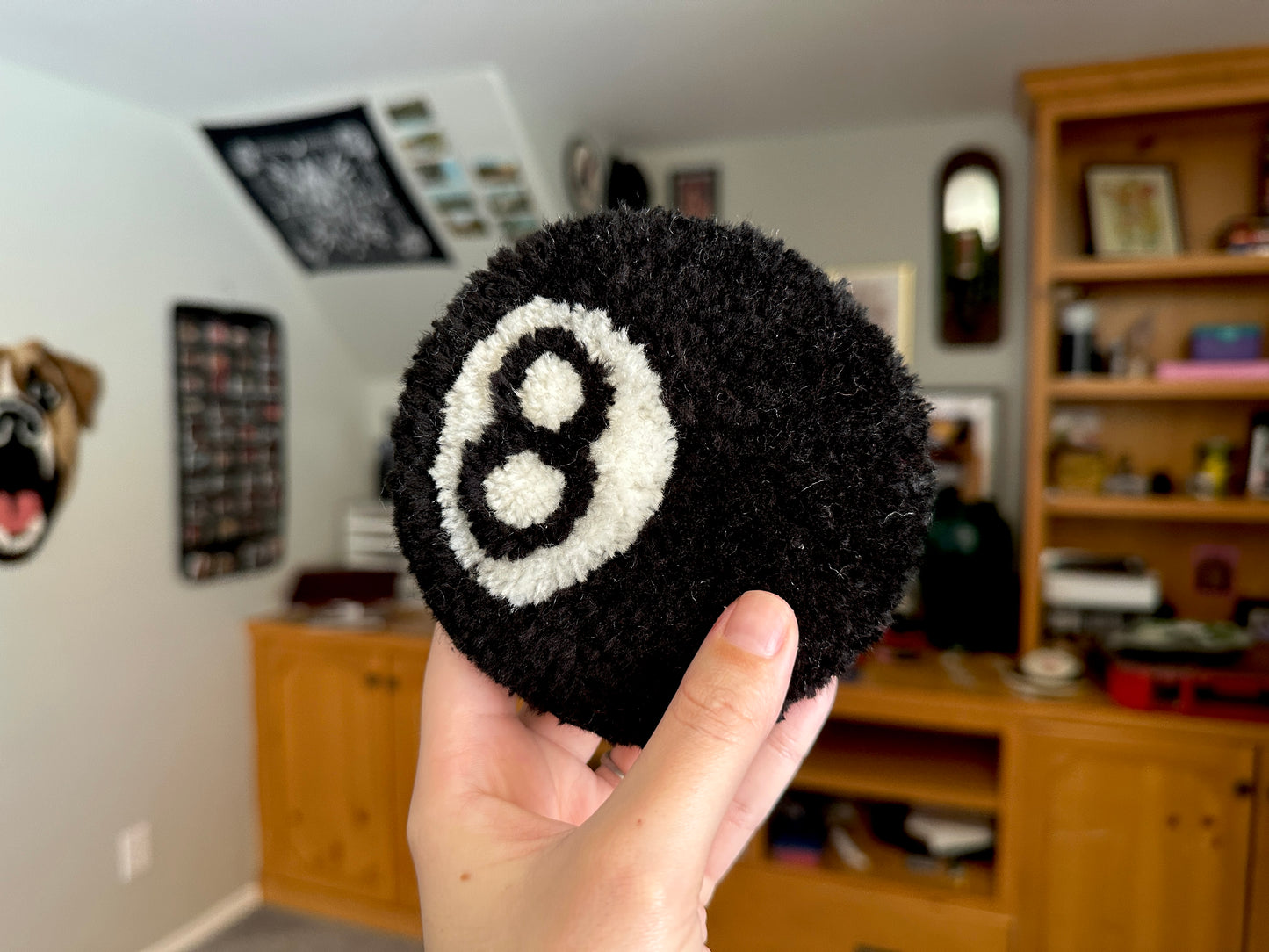 Mini 8-Ball Tufted Wall Hanging