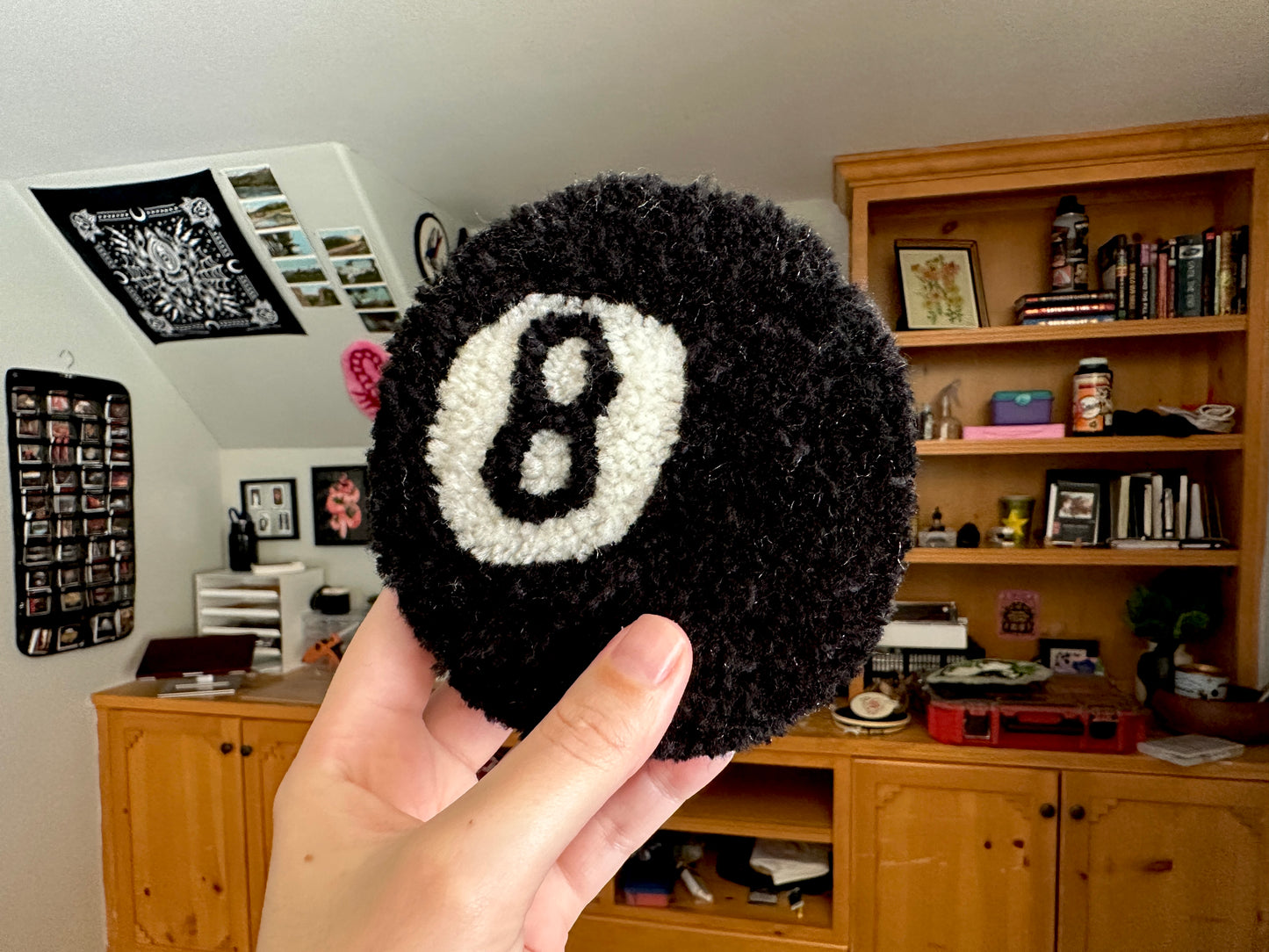 Mini 8-Ball Tufted Wall Hanging