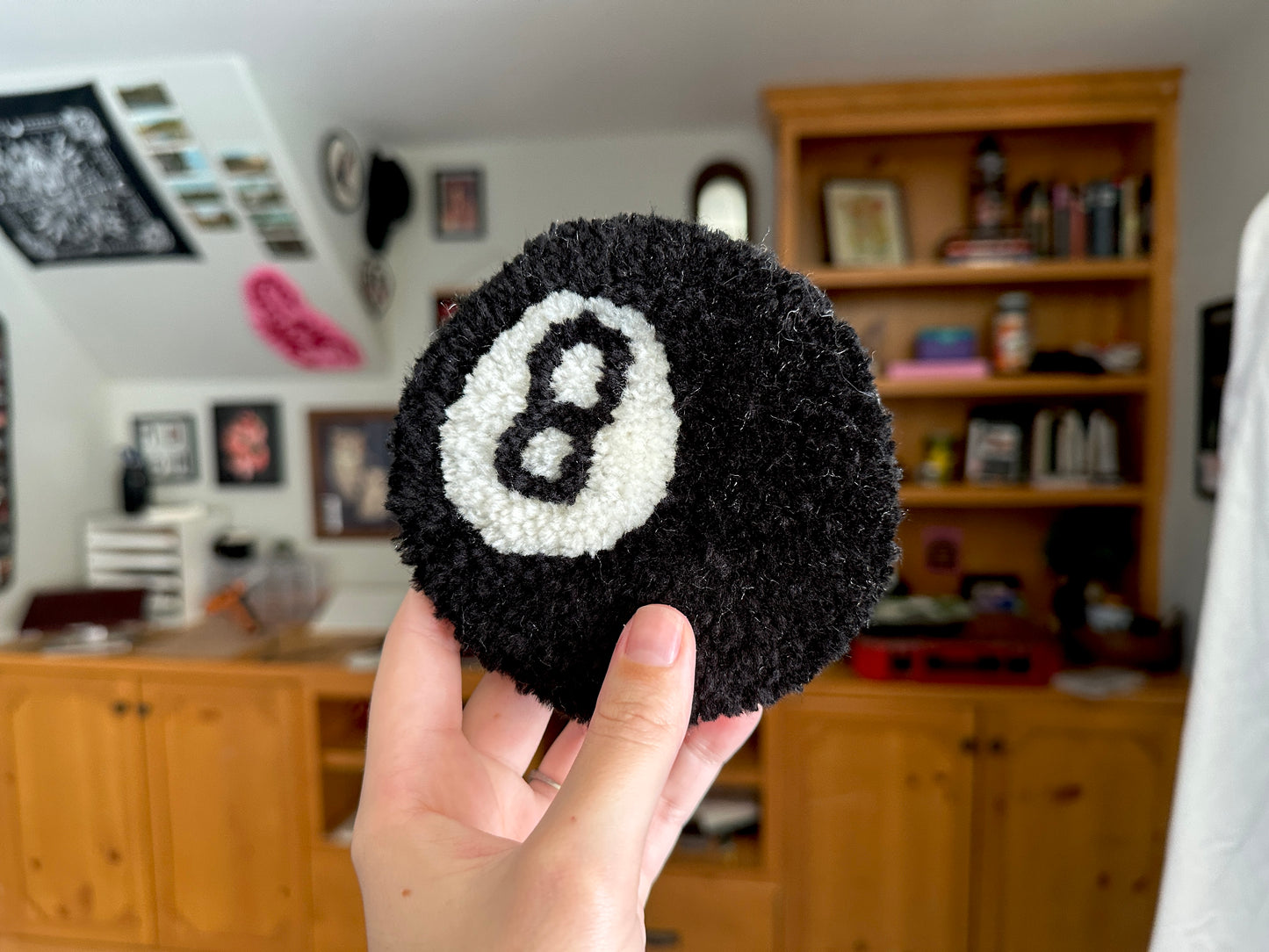 Mini 8-Ball Tufted Wall Hanging