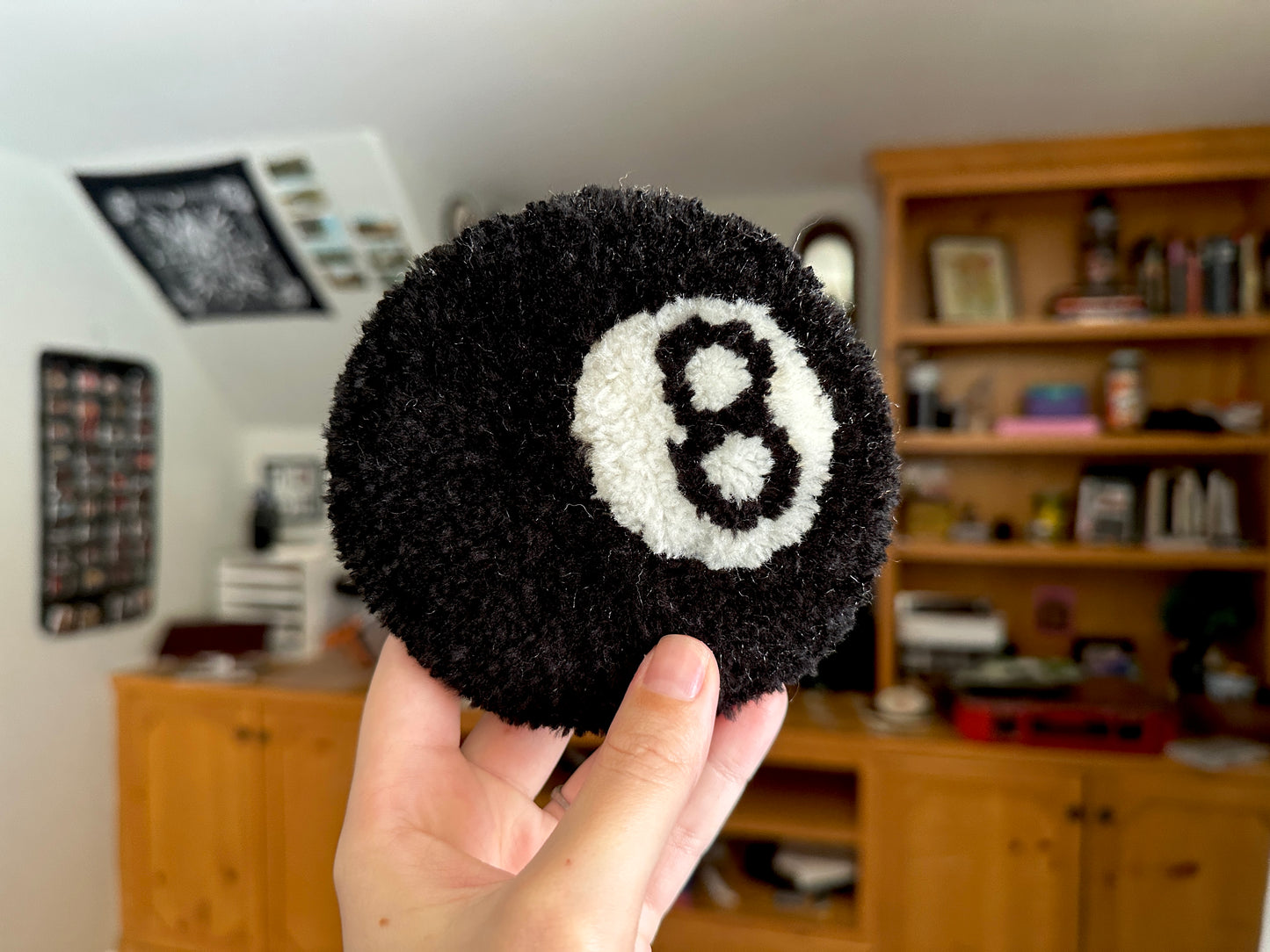 Mini 8-Ball Tufted Wall Hanging